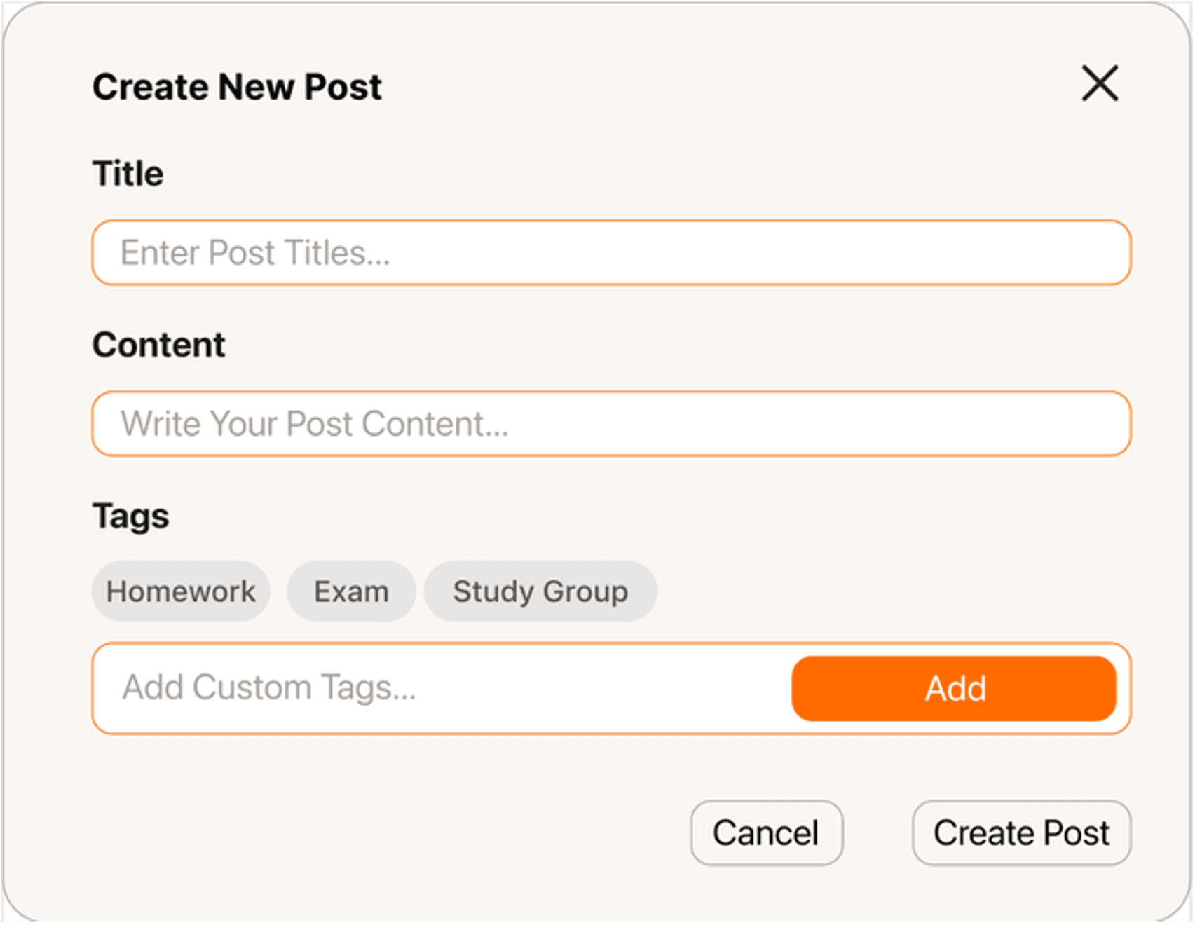 Forum tag creation — after