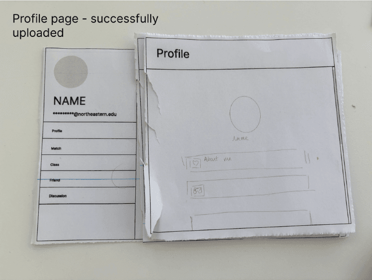 Paper prototype — screens 2